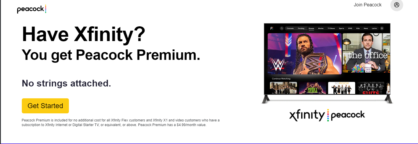 get free Peacock Premium with Xfinity